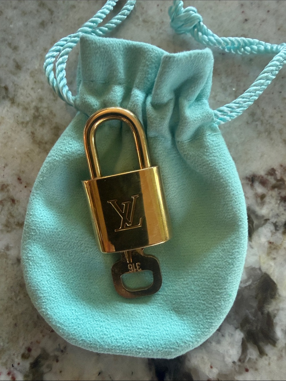 Louis Vuitton Gold Lock And Key #316 EUC
